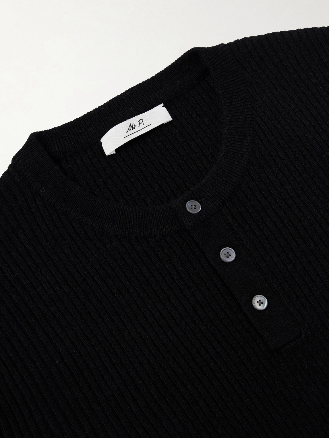 Mr P. - Ribbed Wool And Cashmere Henley Sweater