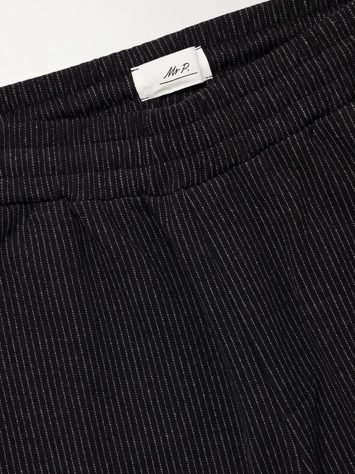 Mr P. - Straight-Leg Striped Cotton-Blend Jersey Sweatpants