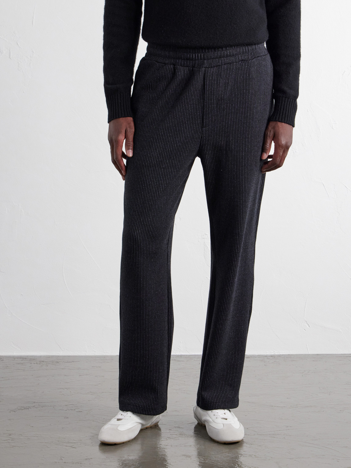 Mr P. - Straight-Leg Striped Cotton-Blend Jersey Sweatpants