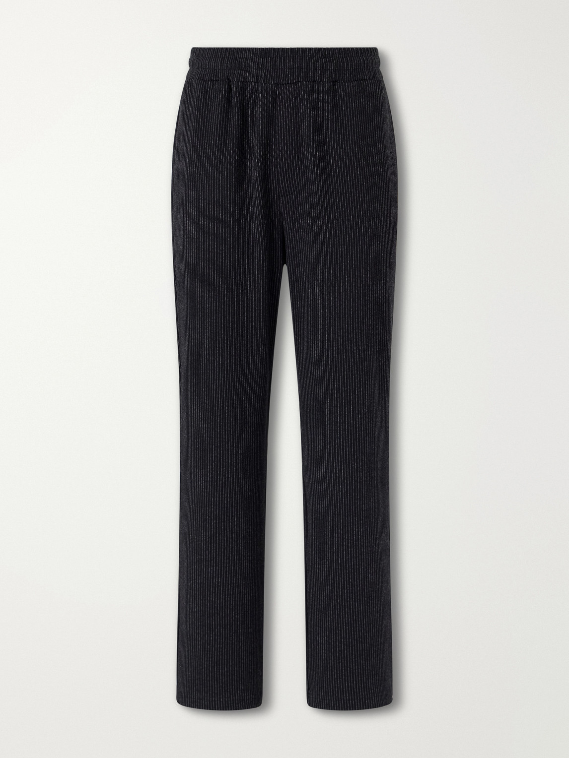 Mr P. - Straight-Leg Striped Cotton-Blend Jersey Sweatpants
