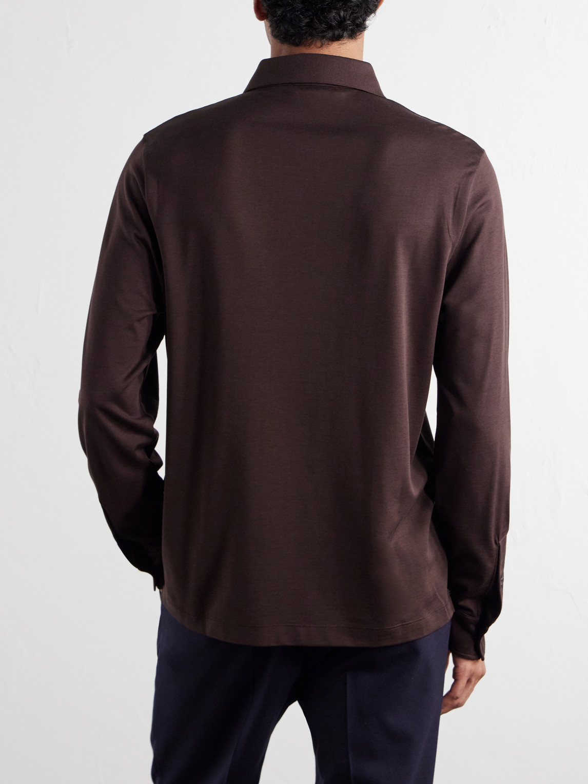 Mr P. - Silk And Cotton-Blend Polo Shirt