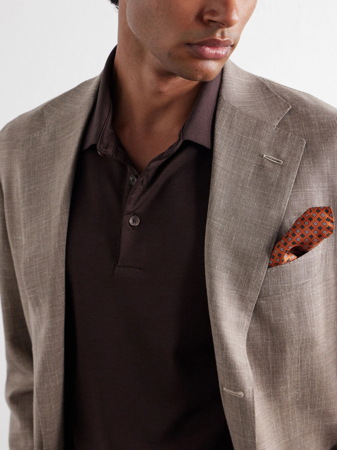 Mr P. - Silk And Cotton-Blend Polo Shirt