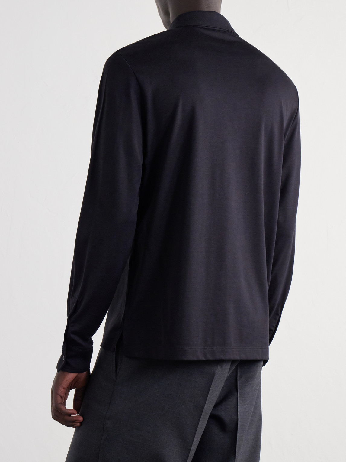 Mr P. - Silk And Cotton-Blend Polo Shirt