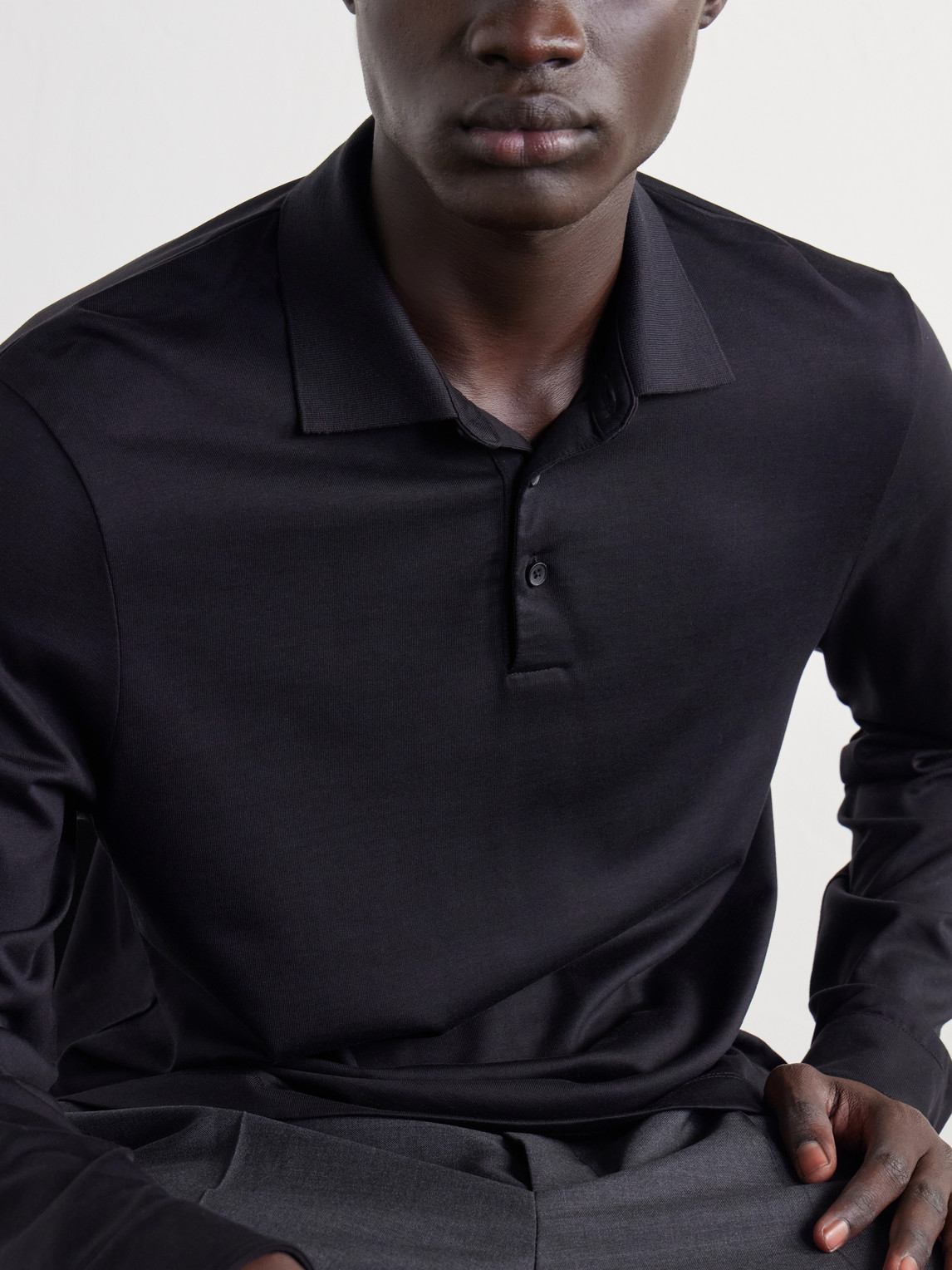 Mr P. - Silk And Cotton-Blend Polo Shirt