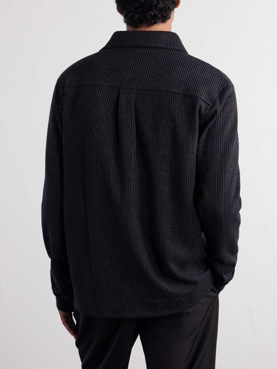 Mr P. - Pinstriped Cotton-Blend Jersey Shirt