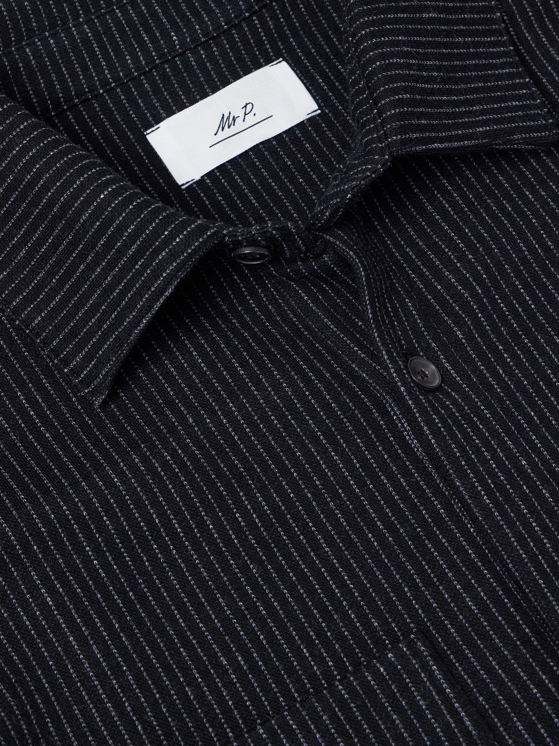 Mr P. - Pinstriped Cotton-Blend Jersey Shirt