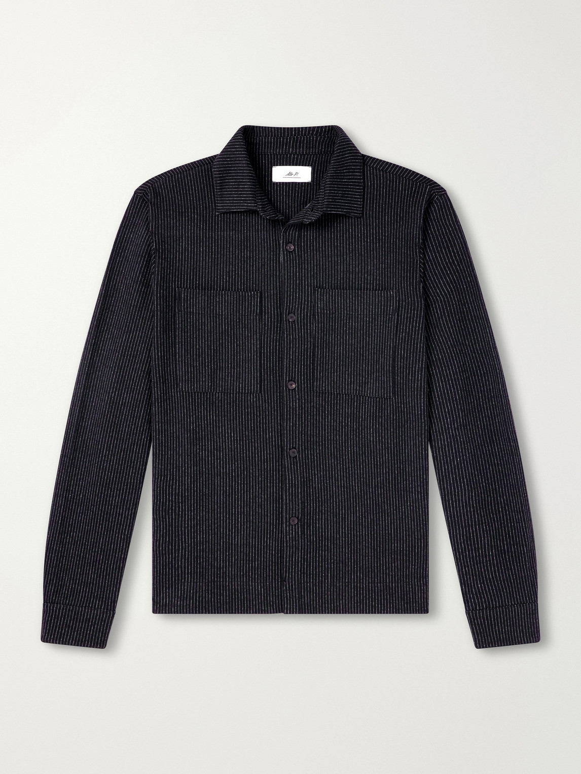 Mr P. - Pinstriped Cotton-Blend Jersey Shirt