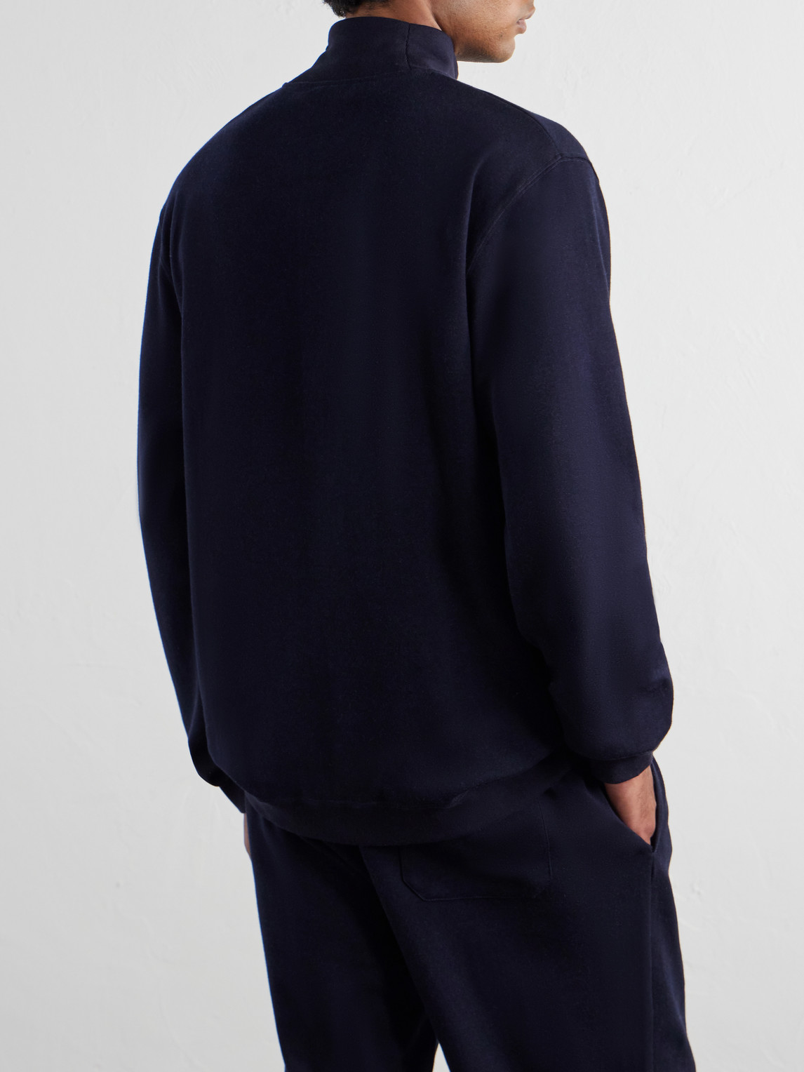 Mr P. - Cotton-Blend Double-Faced Jersey Half-Zip Sweatshirt