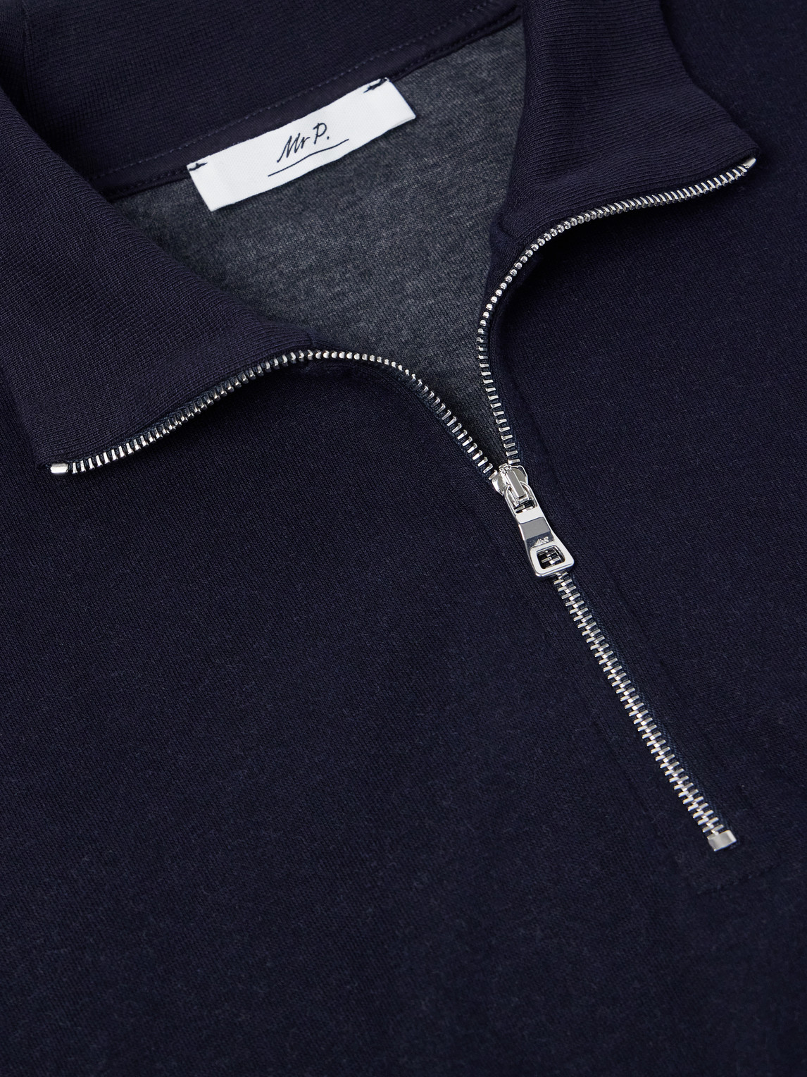 Mr P. - Cotton-Blend Double-Faced Jersey Half-Zip Sweatshirt