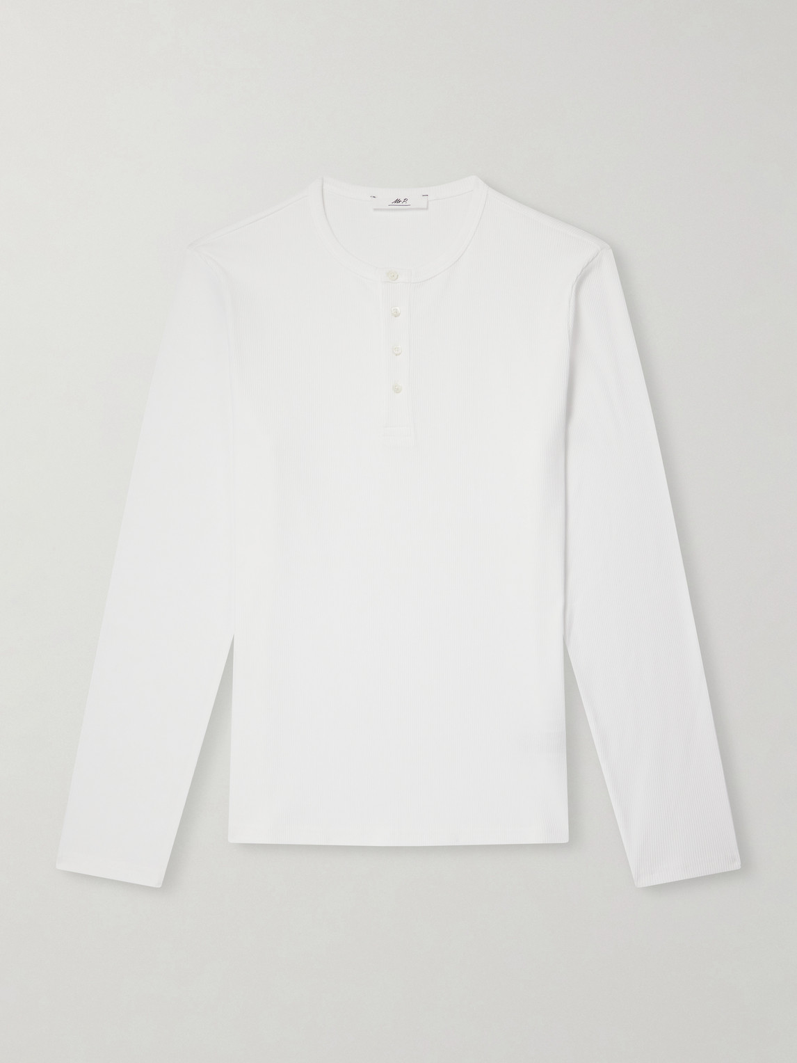 Mr P. – Ribbed Organic Cotton Henley T-Shirt
