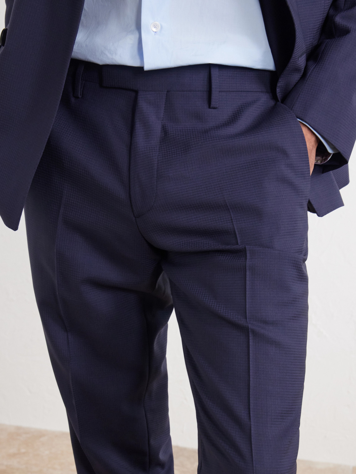 Mr P. - Slim-Leg Houndstooth Wool Suit Trousers