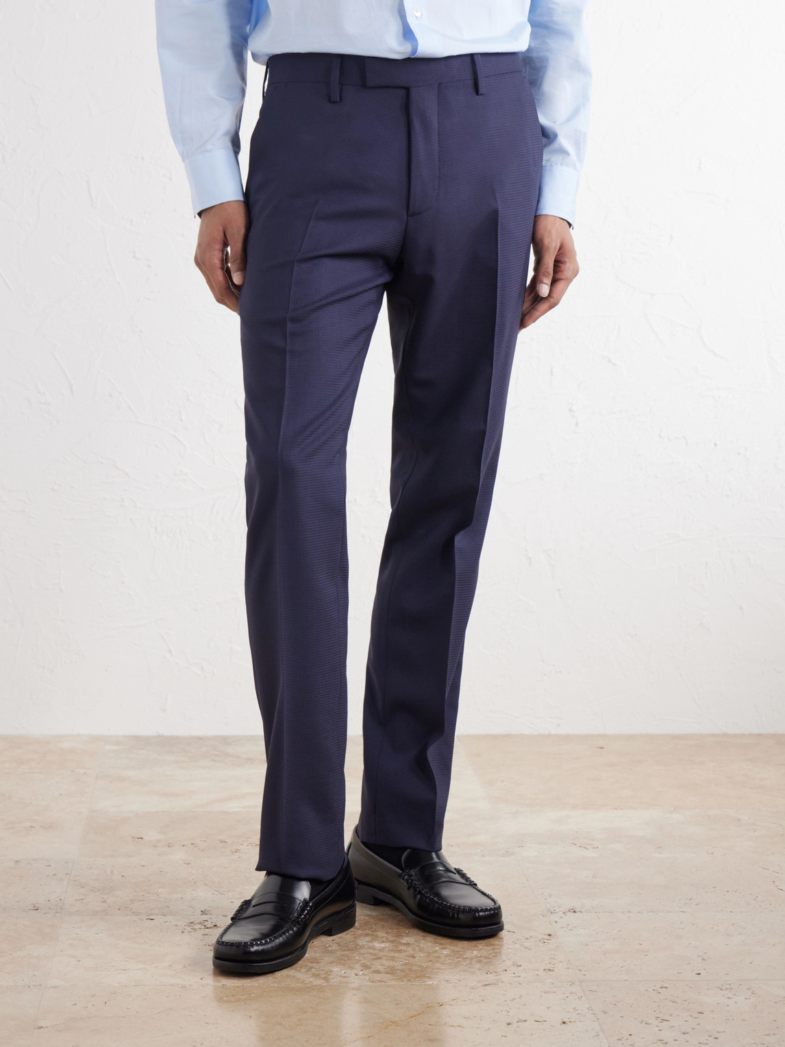 Mr P. - Slim-Leg Houndstooth Wool Suit Trousers