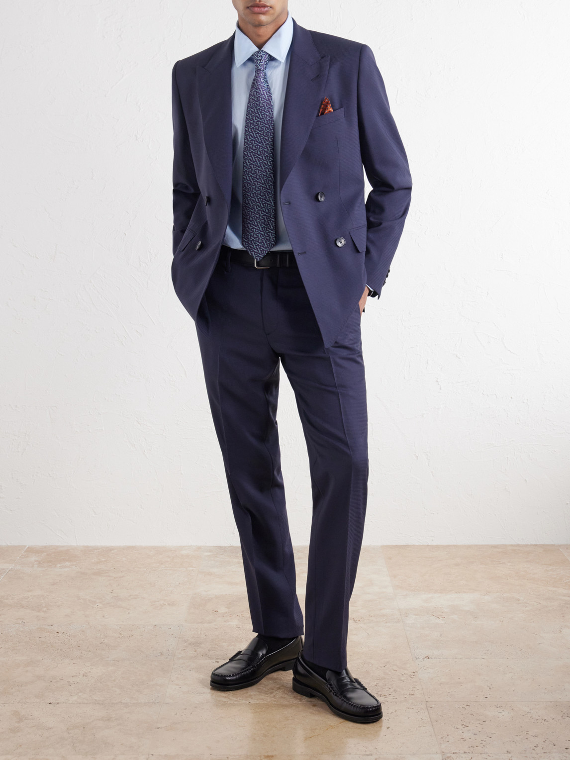 Mr P. - Slim-Leg Houndstooth Wool Suit Trousers