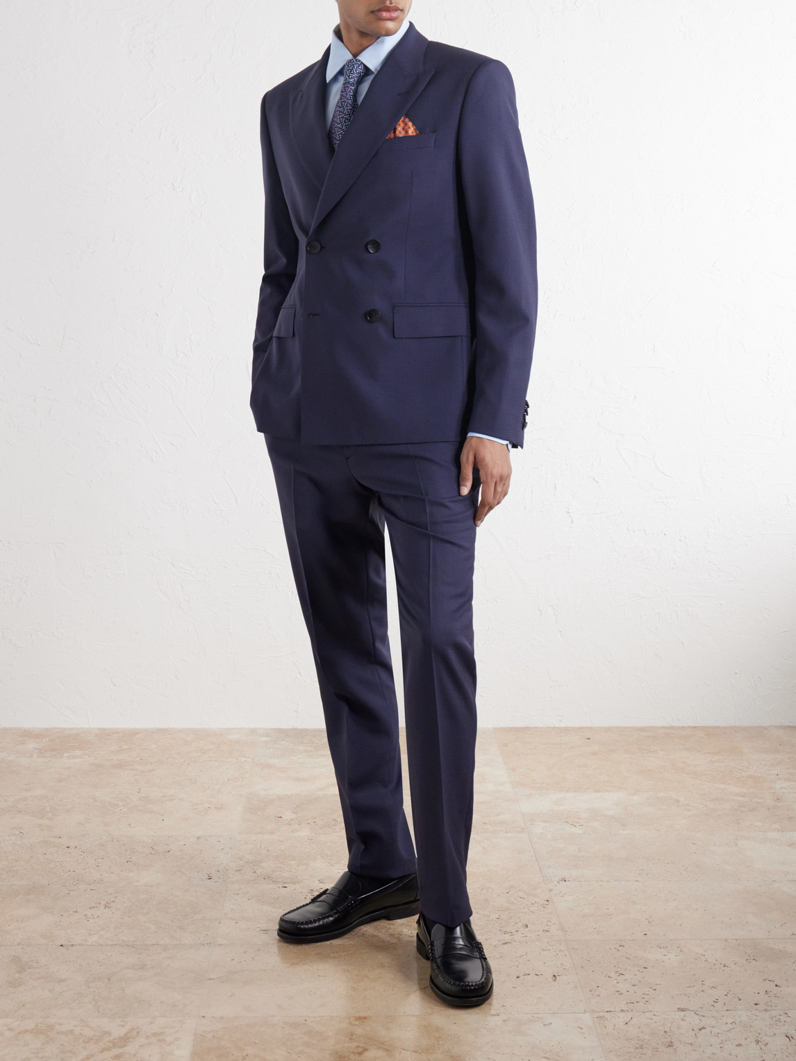 Mr P. - Double-Breasted Houndstooth Wool Suit Jacket