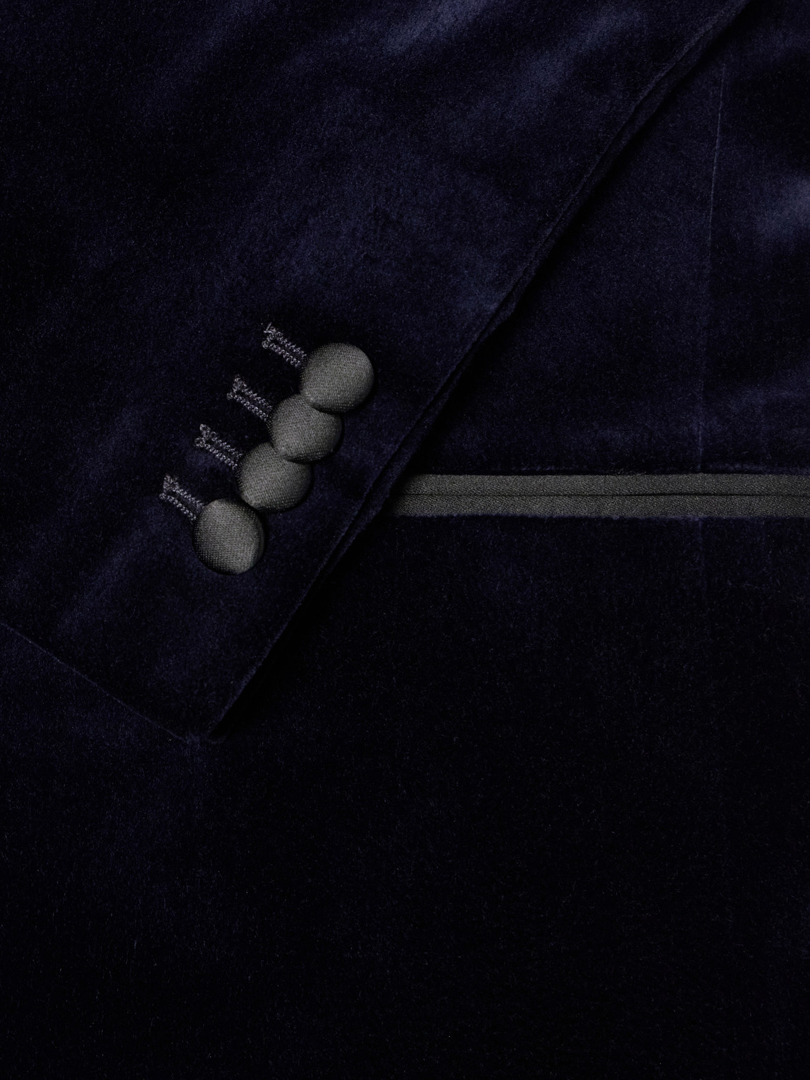 Mr P. - Satin-Trimmed Cotton And Silk-Blend Velvet Tuxedo Jacket