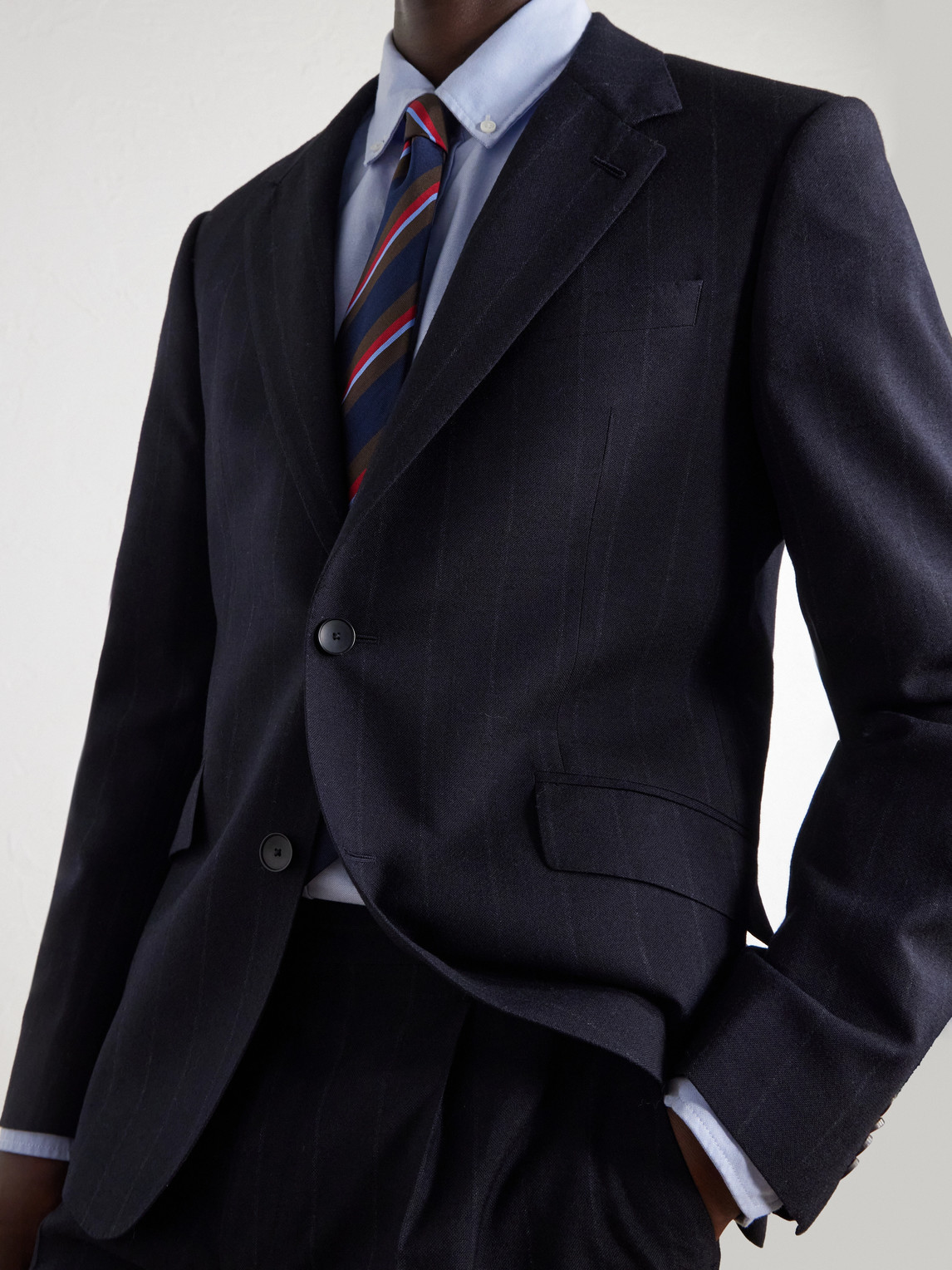 Mr P. - Slim-Fit Pinstriped Wool-Fresco Blazer