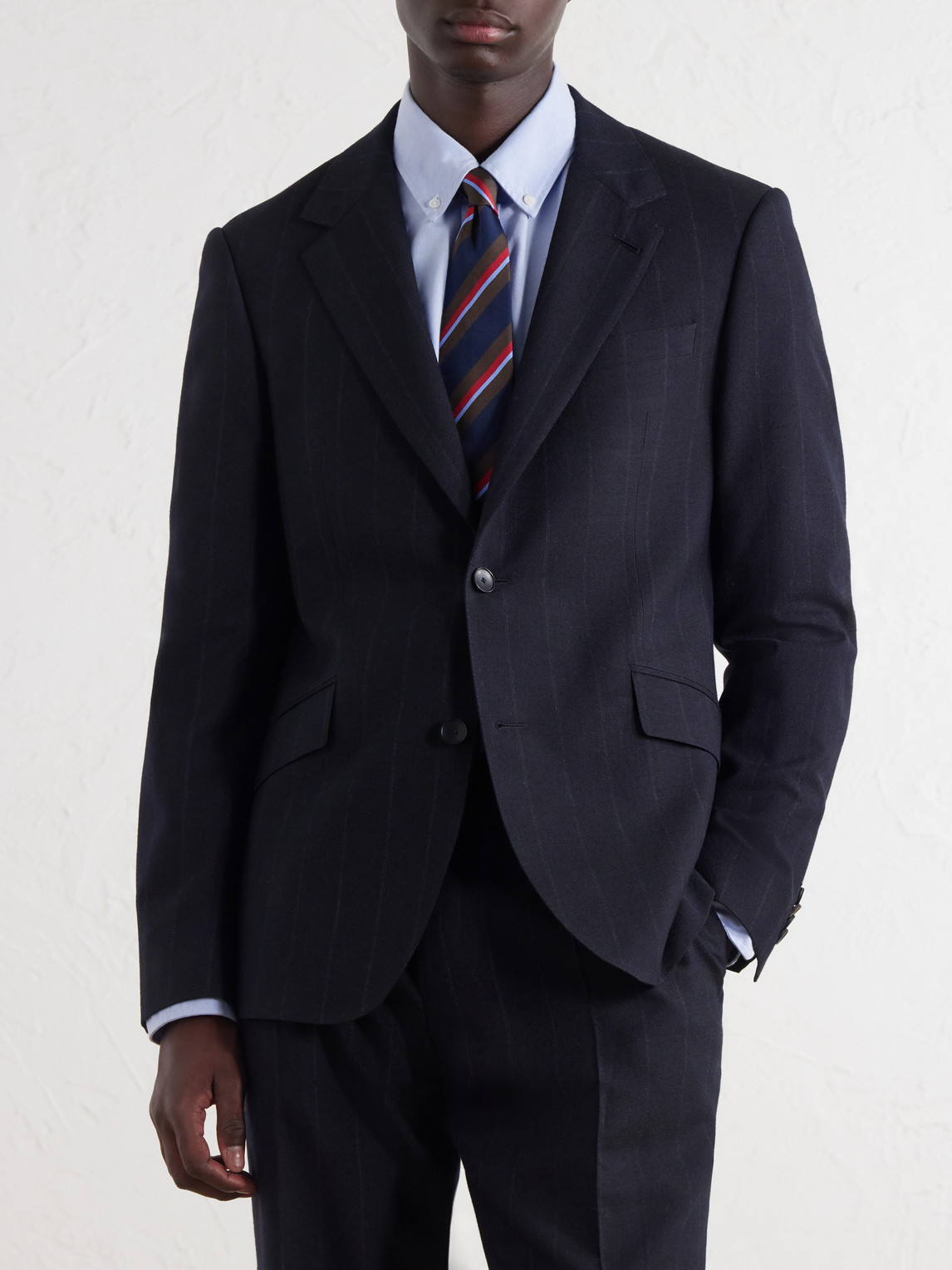 Mr P. - Slim-Fit Pinstriped Wool-Fresco Blazer