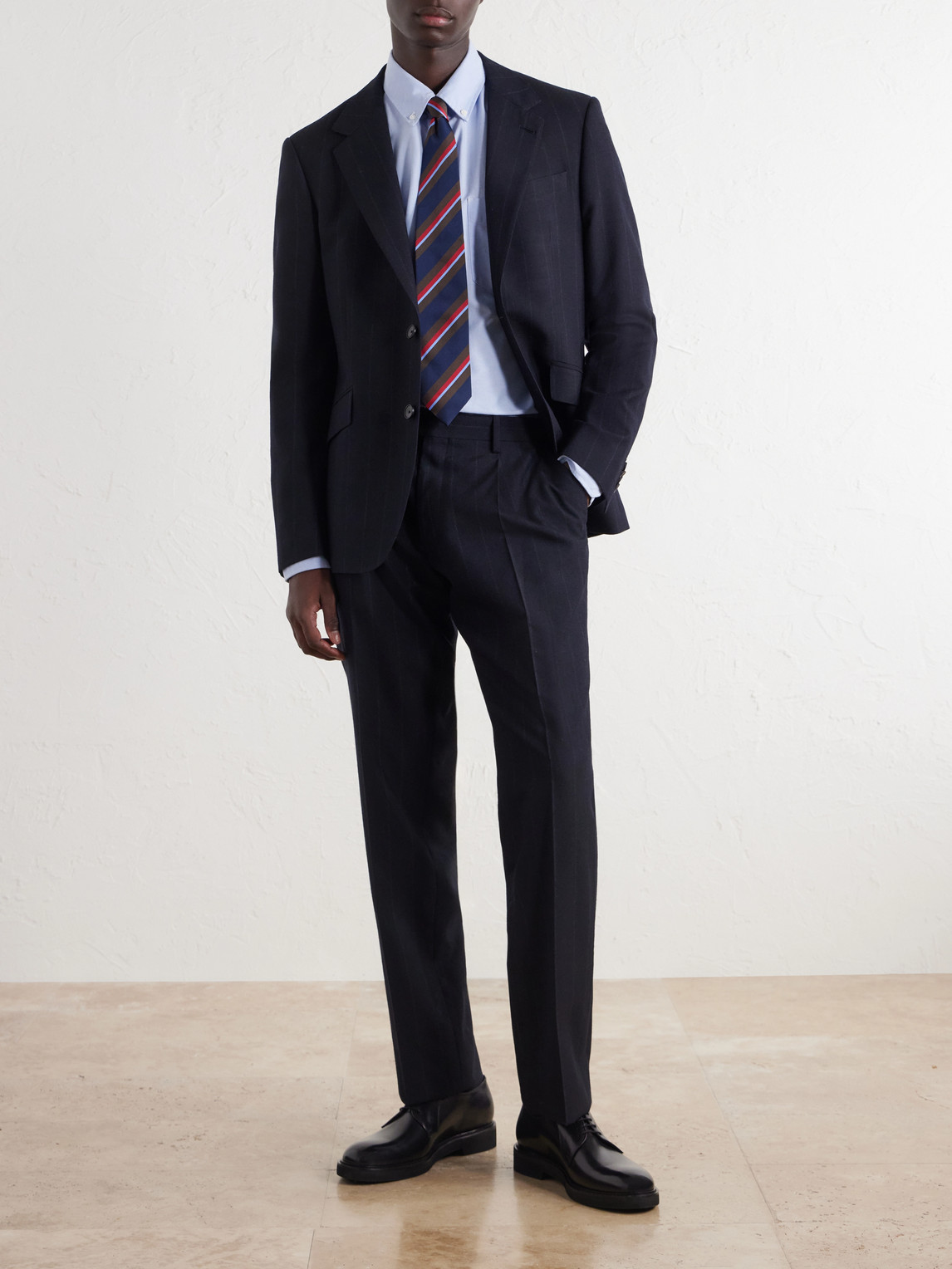 Mr P. - Slim-Fit Pinstriped Wool-Fresco Blazer