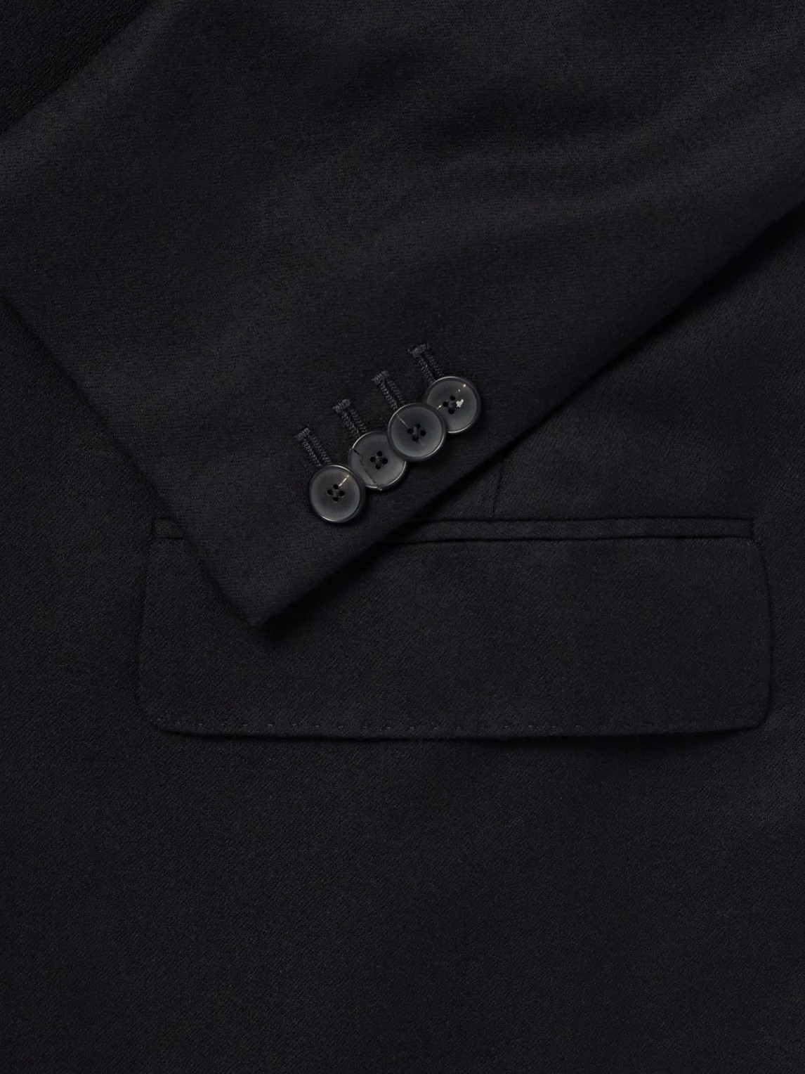 Mr P. - Slim-Fit Double-Breasted Satin-Trimmed Wool-Flannel Blazer