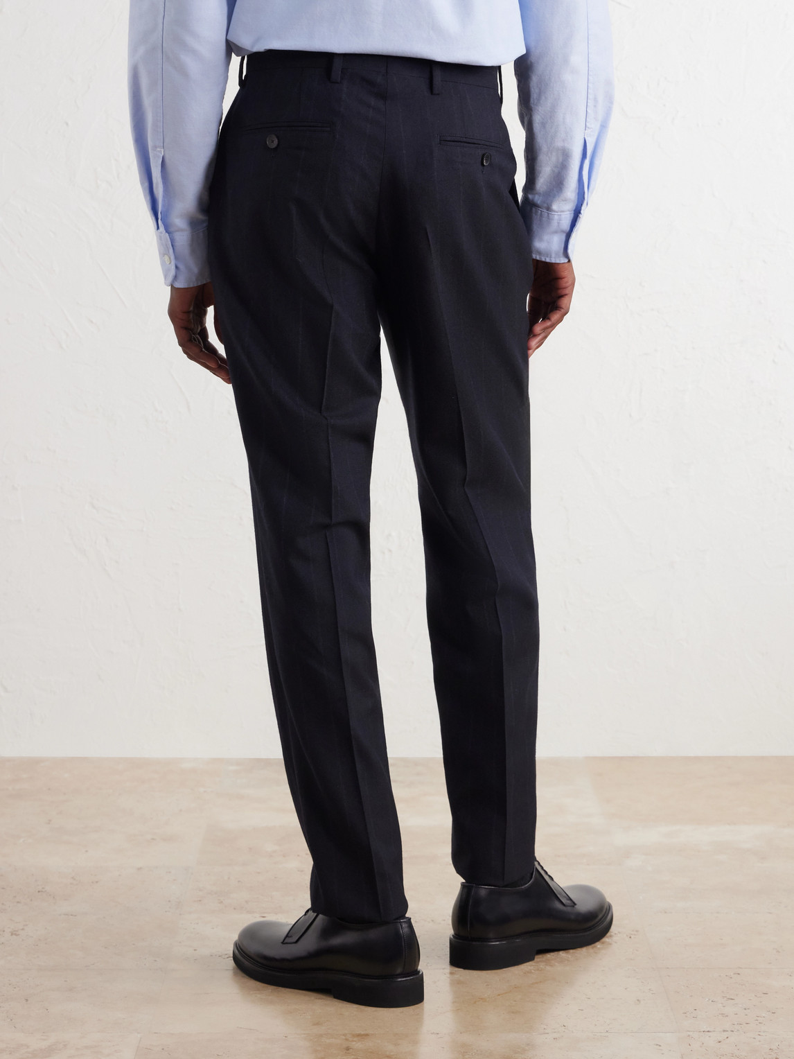 Mr P. - Straight-Leg Pinstriped Wool Suit Trousers