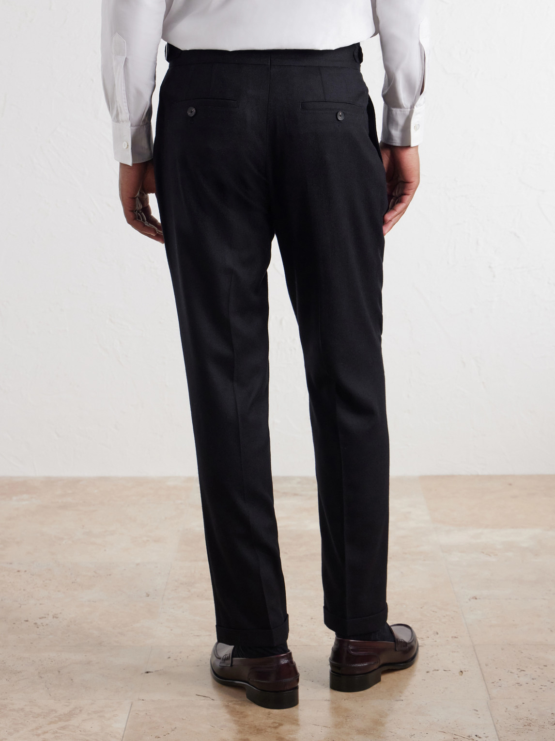Mr P. - Tapered Pleated Wool-Flannel Suit Trousers