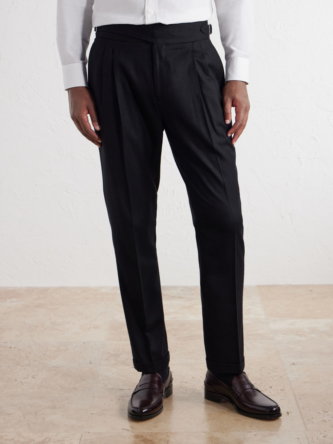 Mr P. - Tapered Pleated Wool-Flannel Suit Trousers