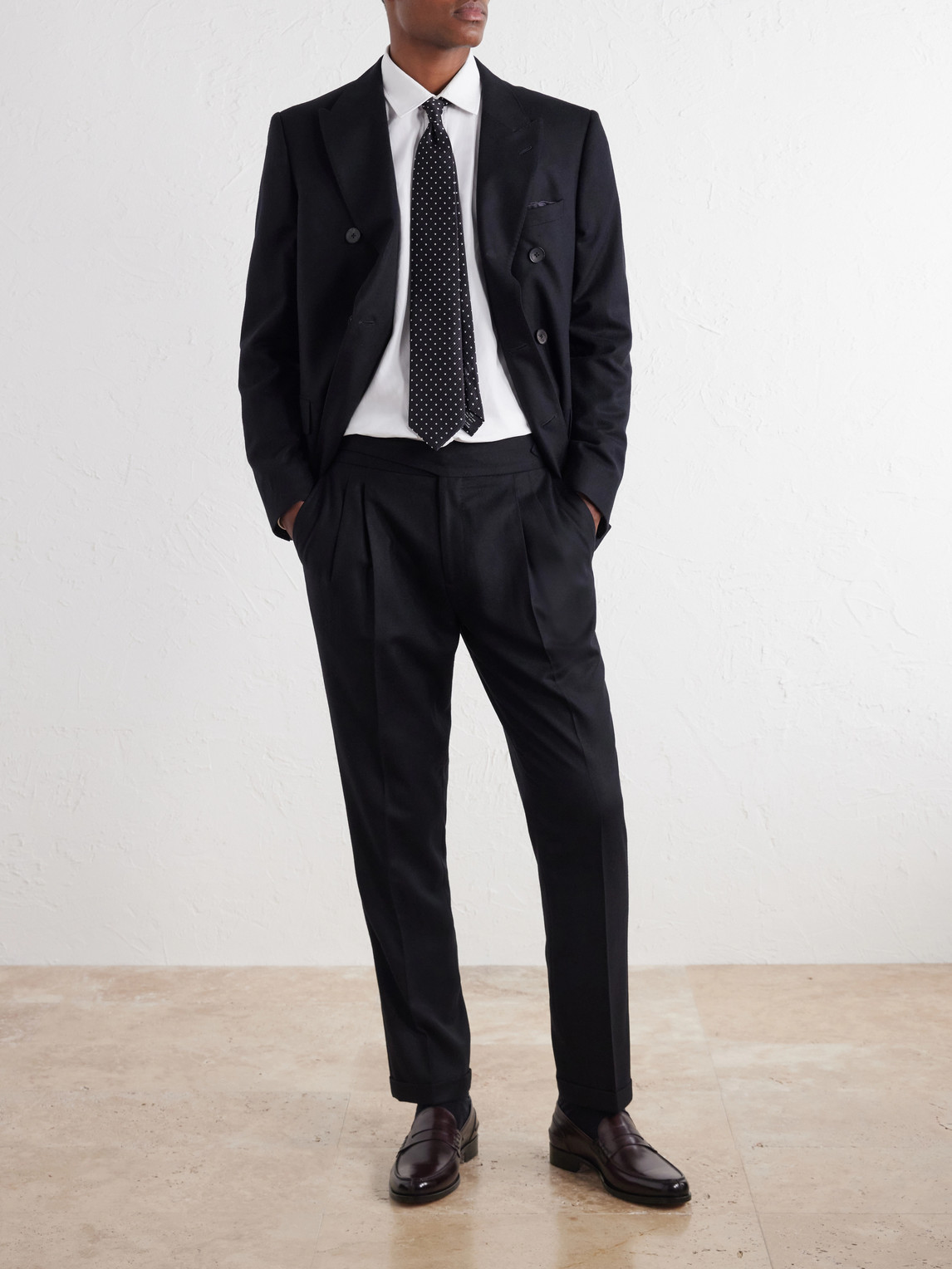 Mr P. - Tapered Pleated Wool-Flannel Suit Trousers