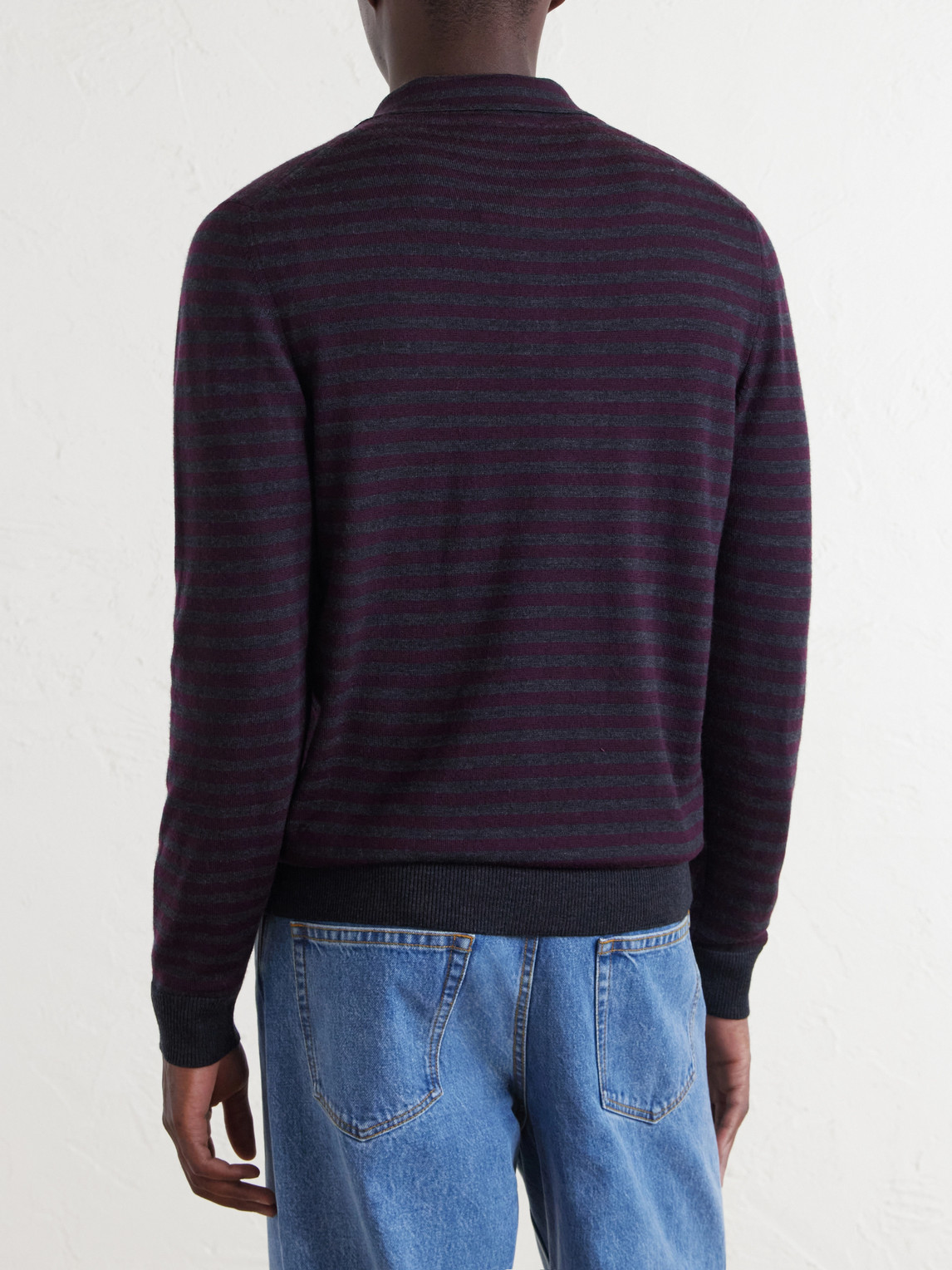 Mr P. - Striped Merino Polo Shirt