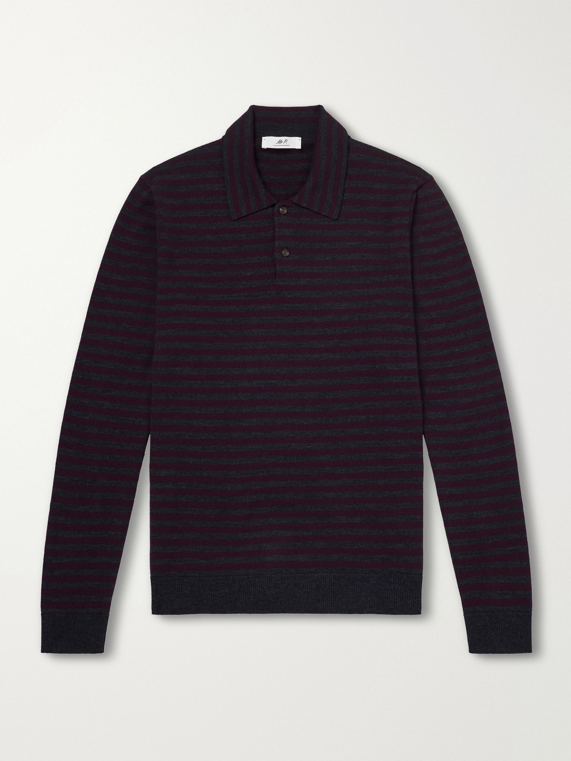 Mr P. - Striped Merino Polo Shirt