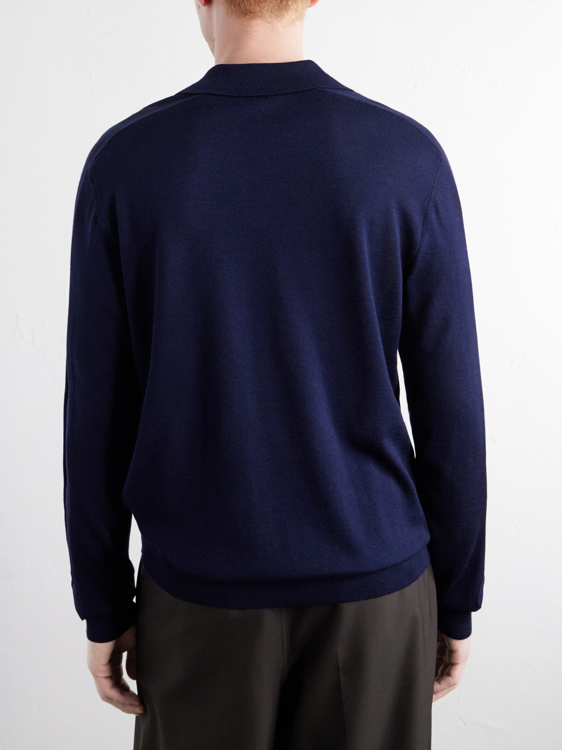 Mr P. - Rib-Trimmed Merino Wool And Silk-Blend Polo Shirt