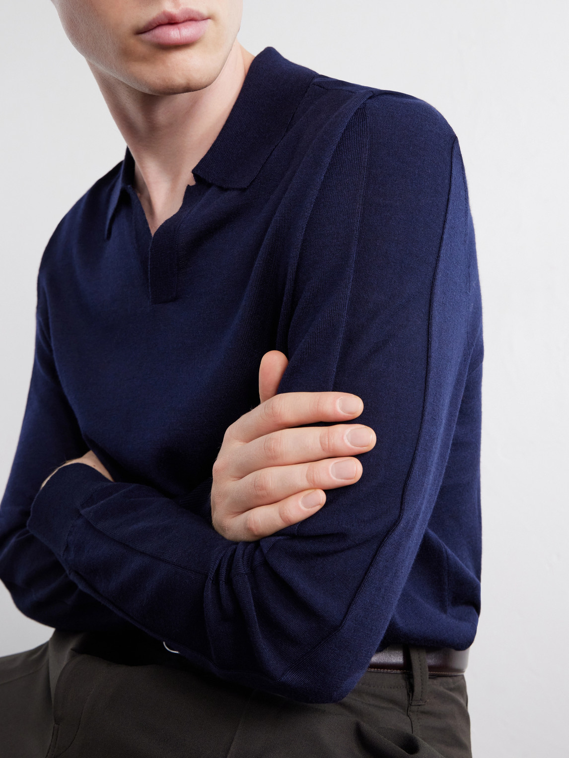 Mr P. - Rib-Trimmed Merino Wool And Silk-Blend Polo Shirt