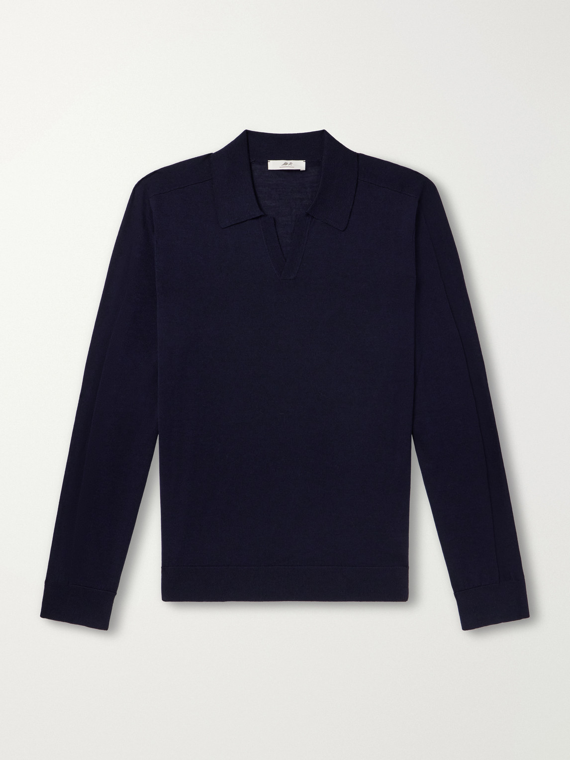 Mr P. - Rib-Trimmed Merino Wool And Silk-Blend Polo Shirt