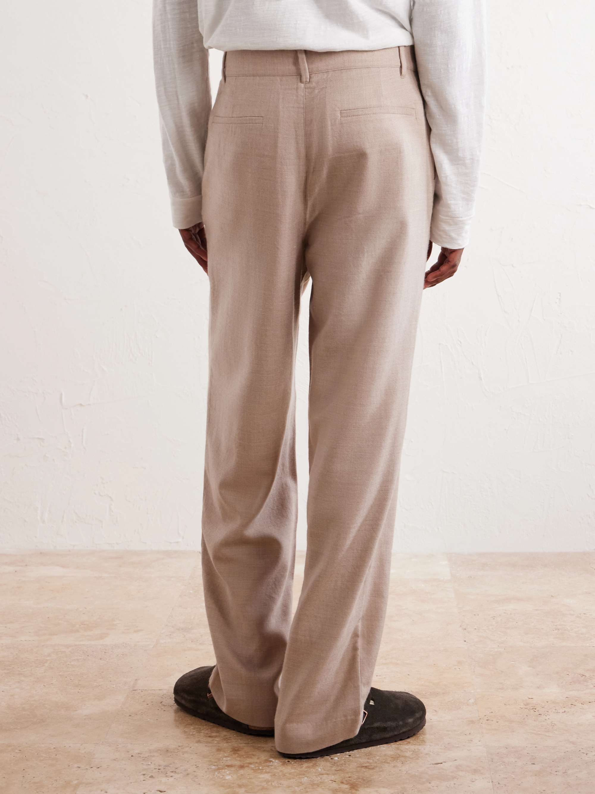 THE ELDER STATESMAN Cashmina Slacker Straight-Leg Wool and