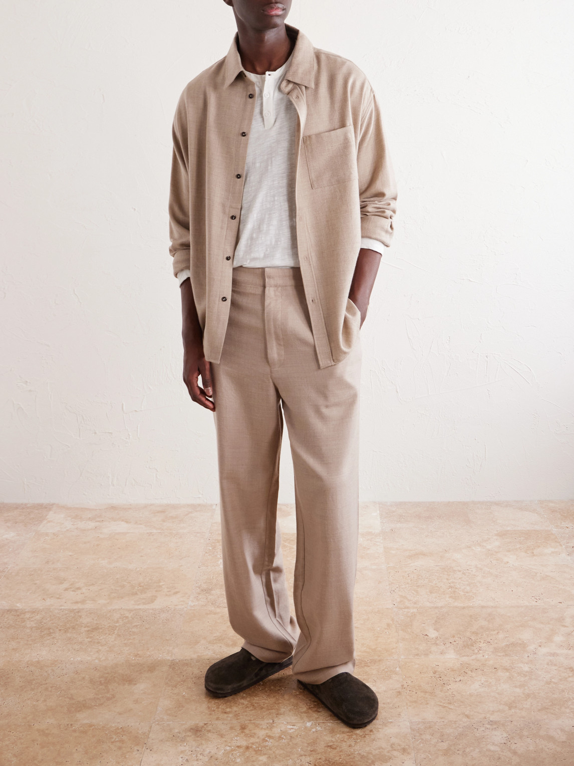 Cashmina Slacker Straight-Leg Wool
