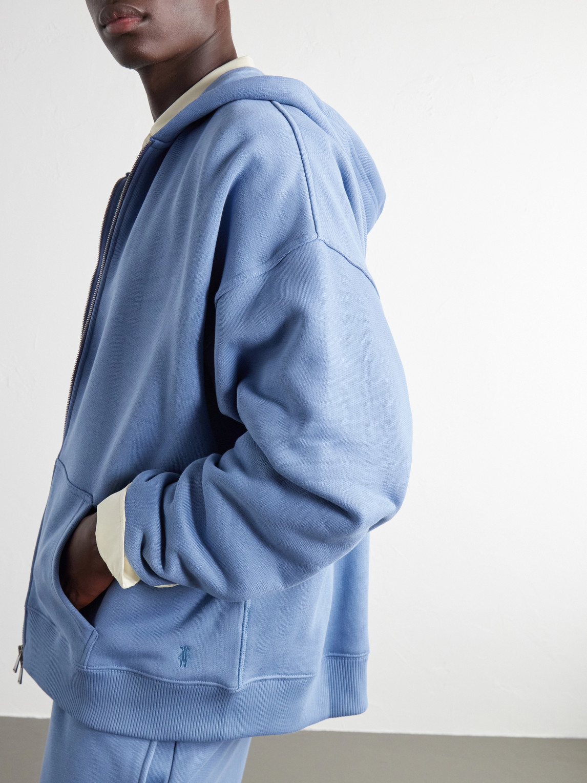 Cotton-Jersey Zip-Up Hoodie