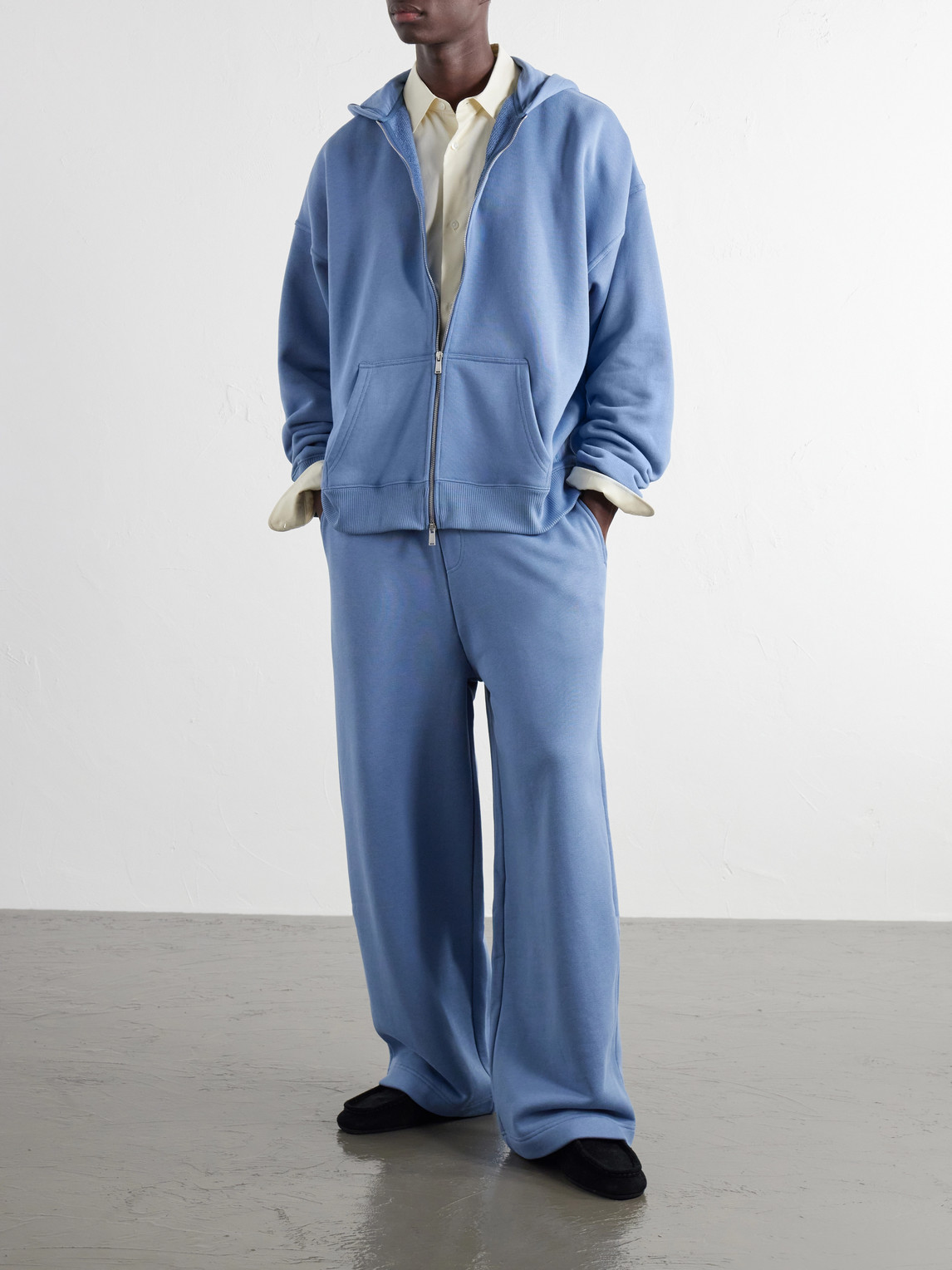 Cotton-Jersey Zip-Up Hoodie