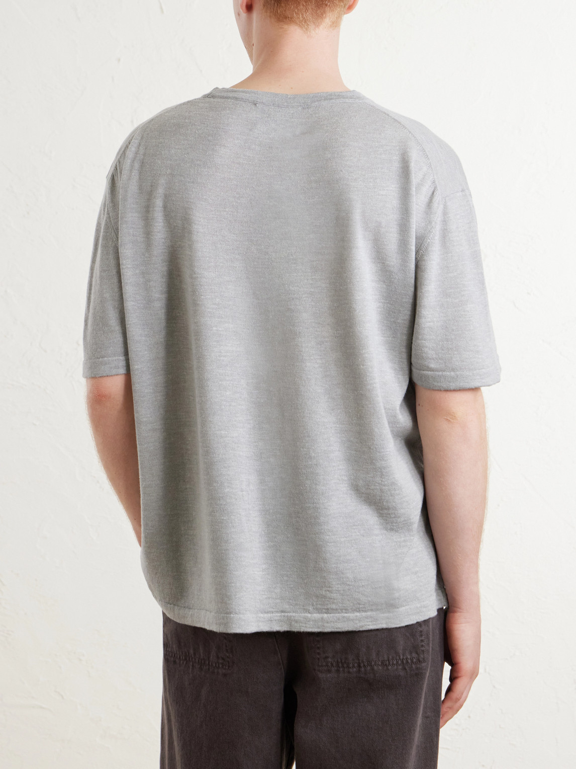 Lenny Ribbed Wool, Silk And Linen-Blend T-Shirt
