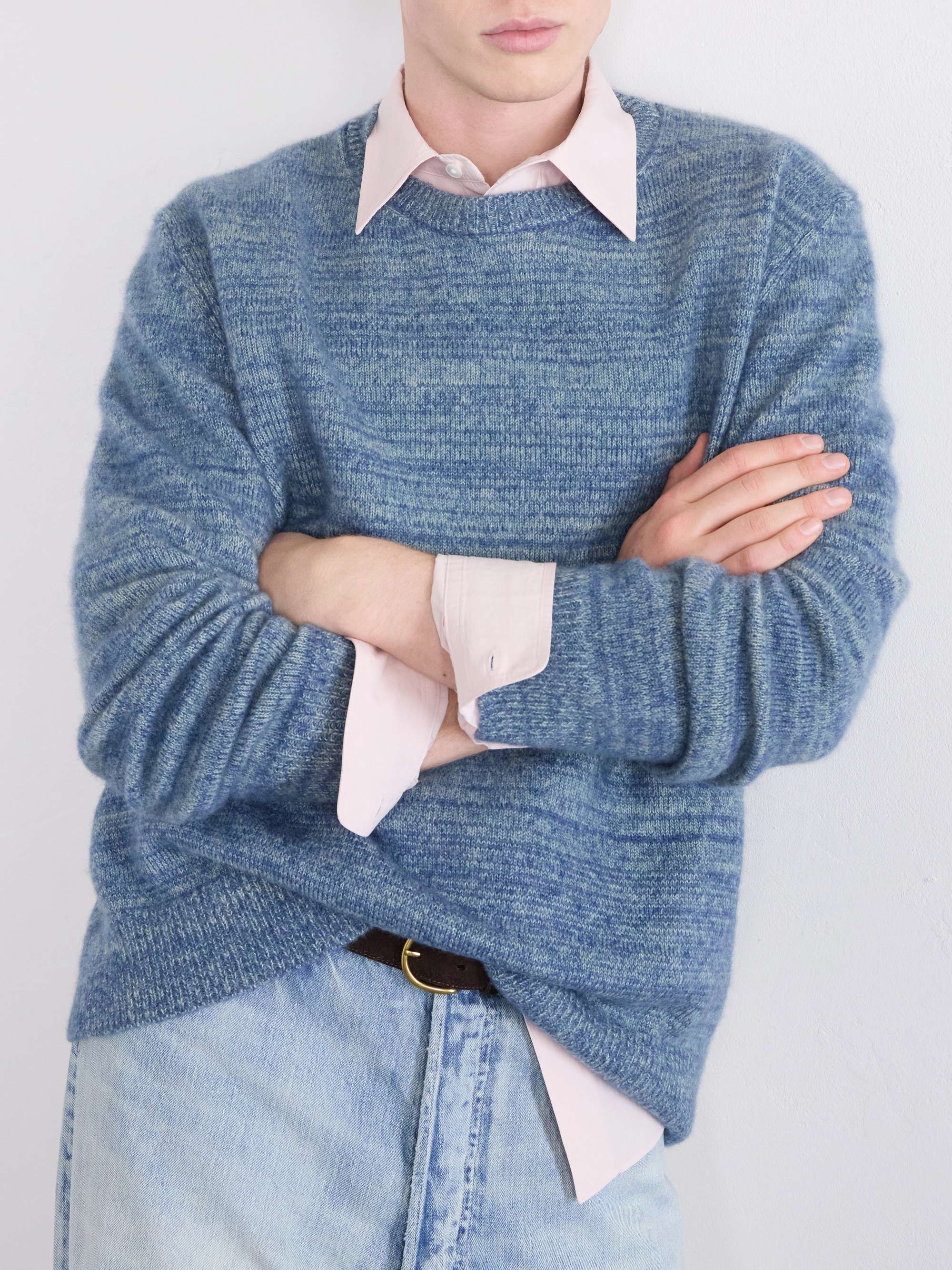 THE ELDER STATESMAN Nimbus Striped Cashmere and Silk-Blend Sweater