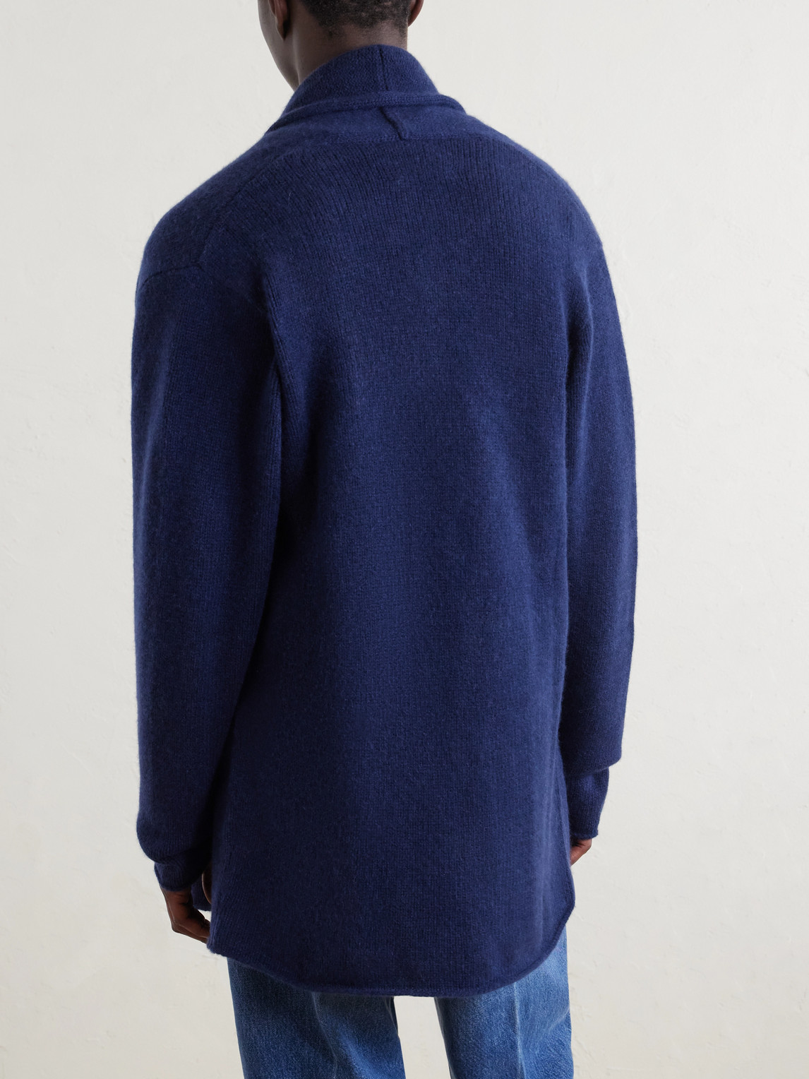Italy Smoking Shawl-Collar Cashmere Cardigan