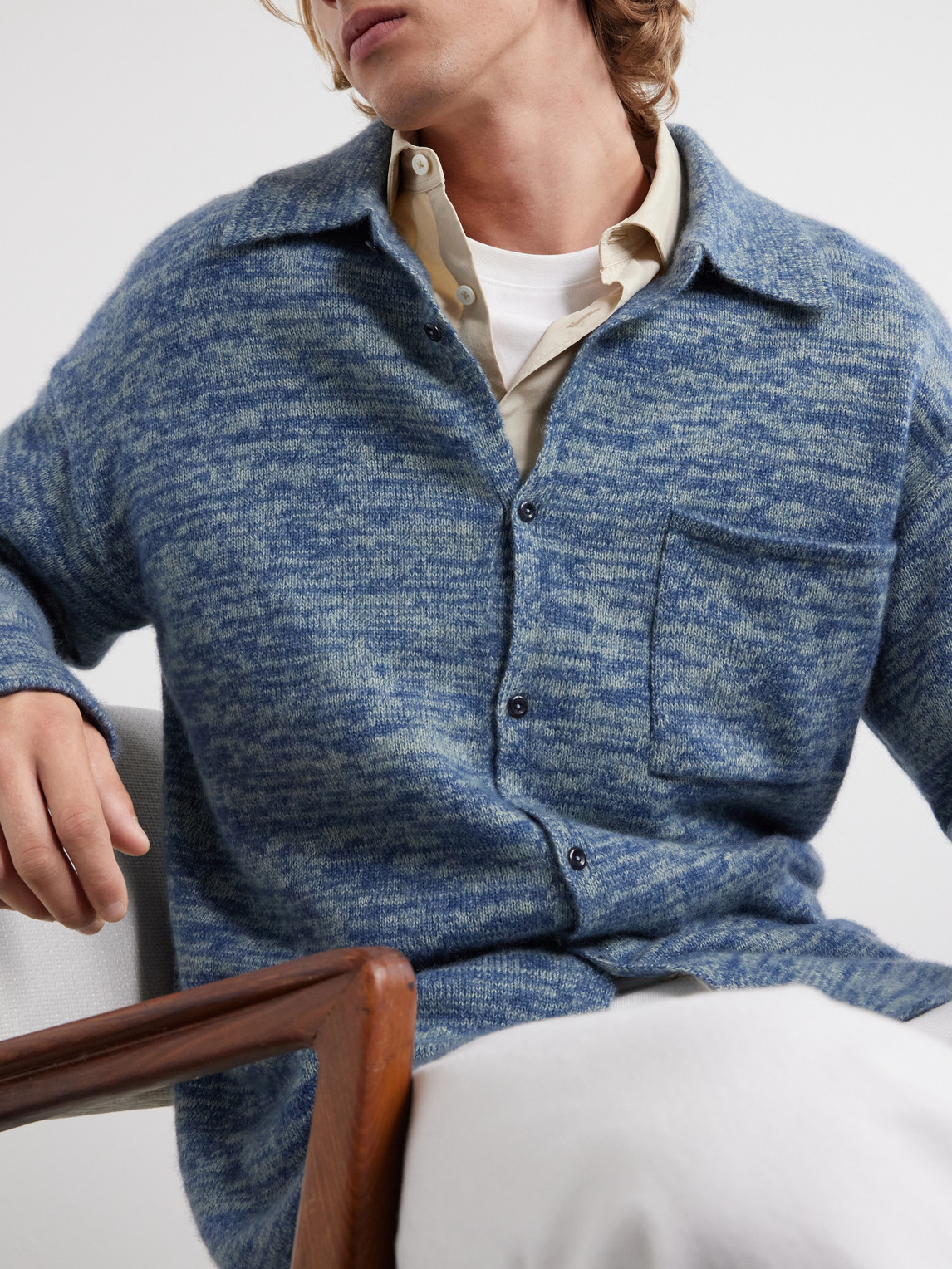 Knitted-Cashmere And Silk-Bend Cardigan