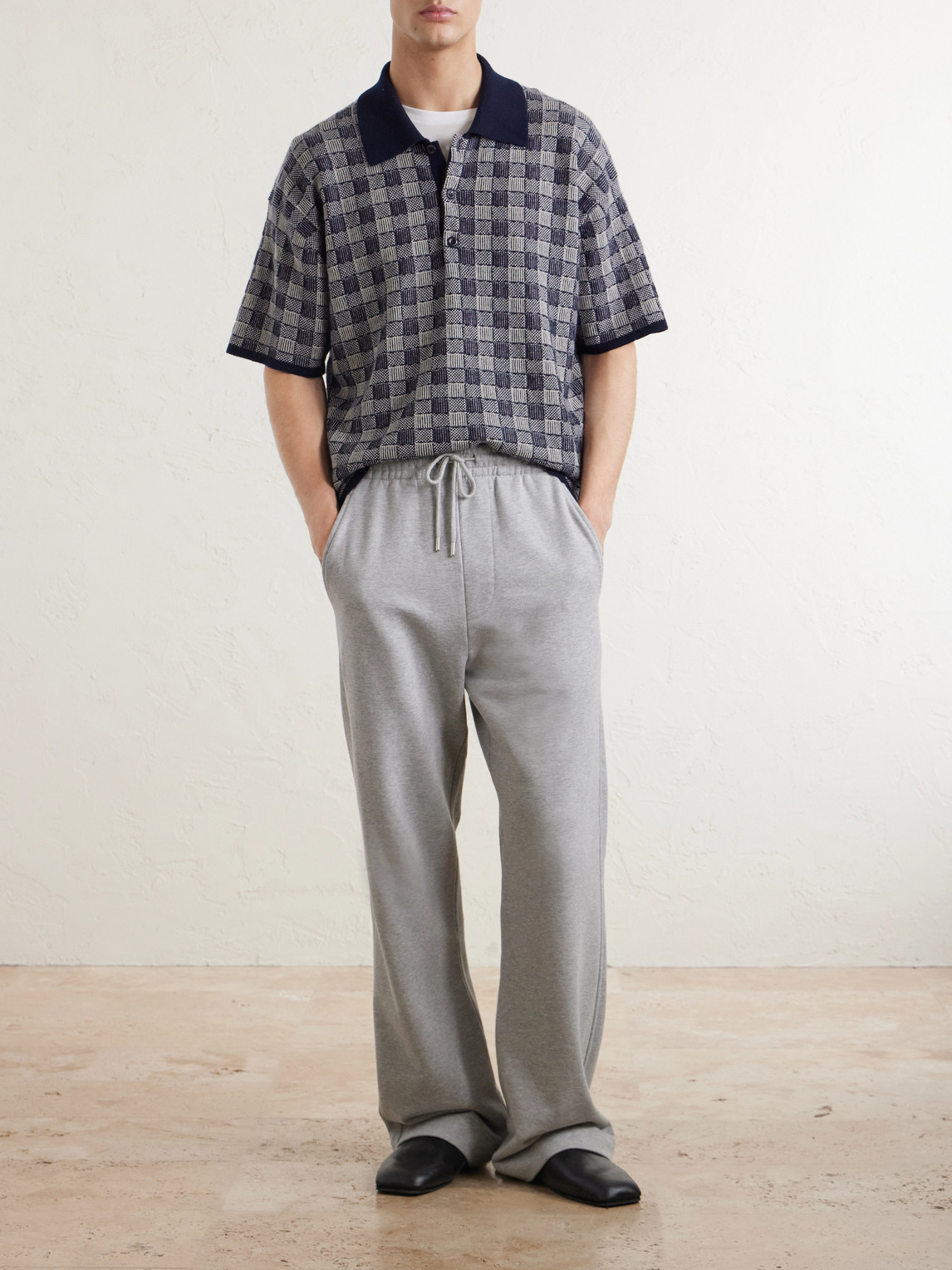 Checked Cashmere Polo Shirt