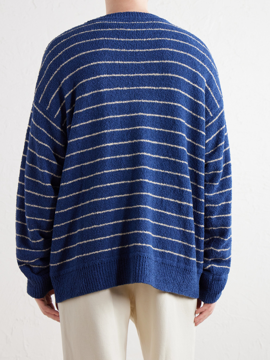 Eyelash Striped Cotton-Blend Sweatshirt