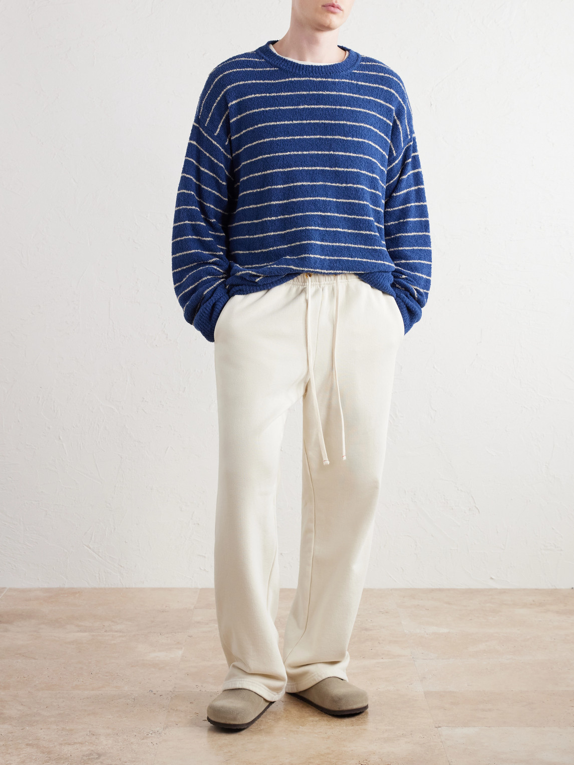 Eyelash Striped Cotton-Blend Sweatshirt