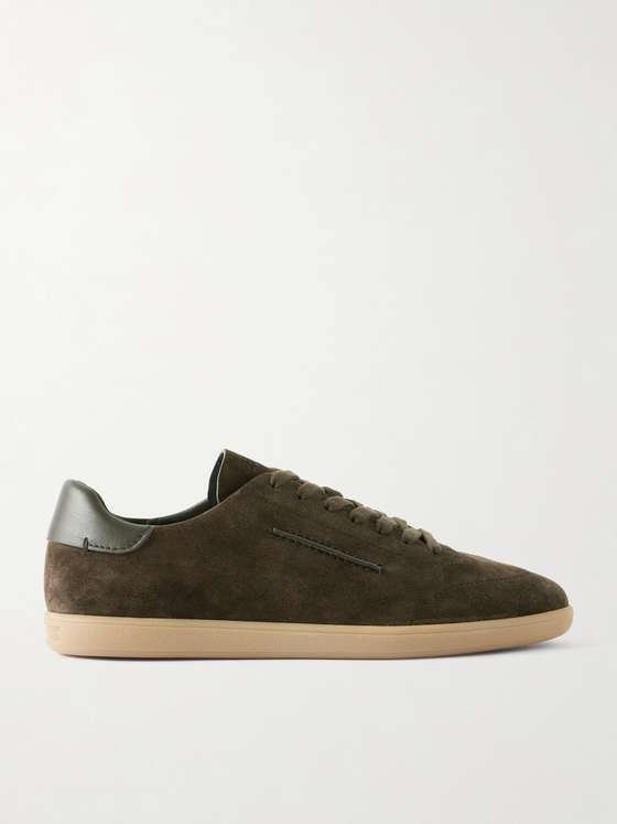 Ermenegildozegna 232 Leather-Trimmed Suede Sneakers