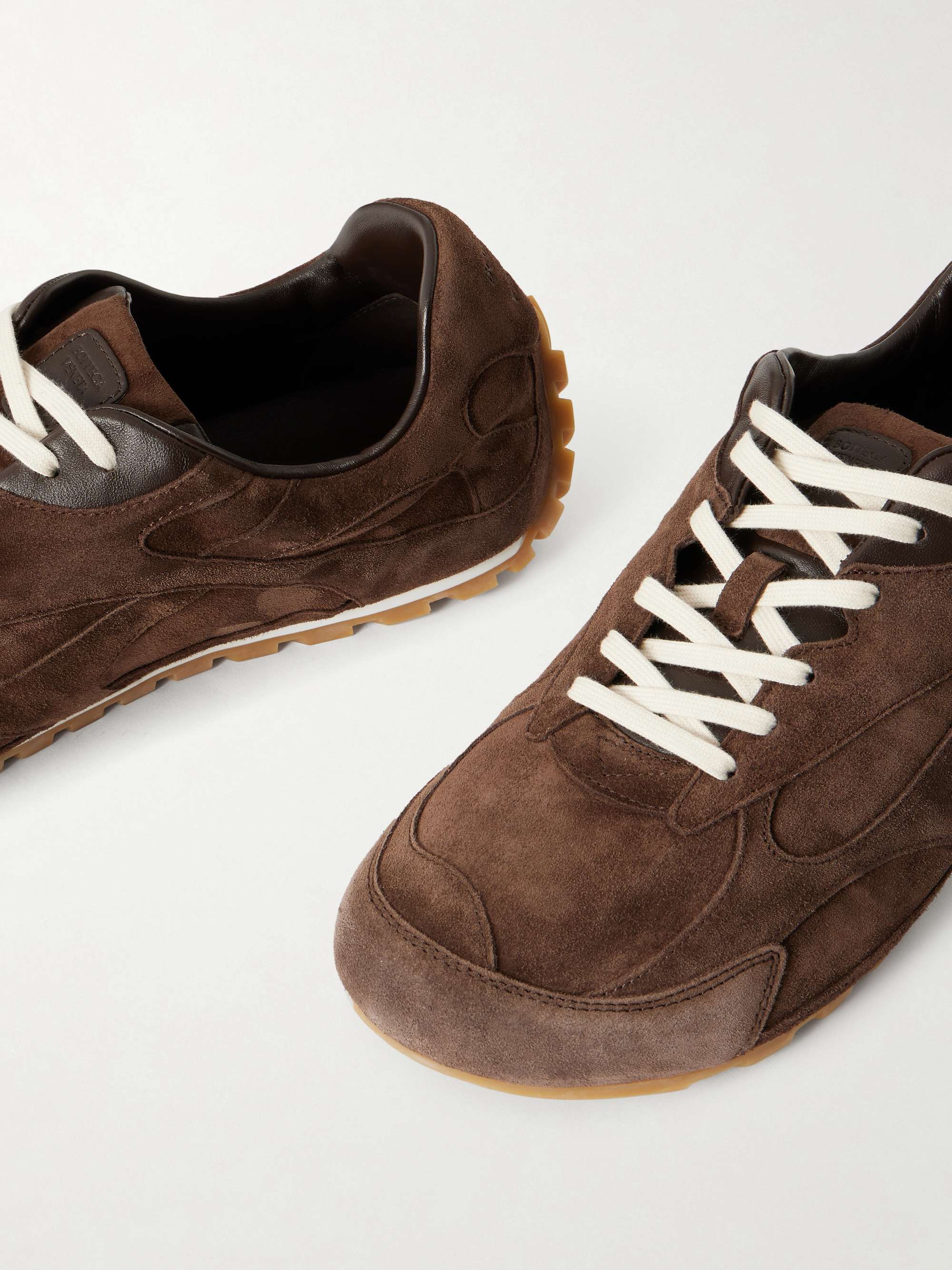 BOTTEGA VENETA Orbit Flash Leather-Trimmed Suede Sneakers for Men