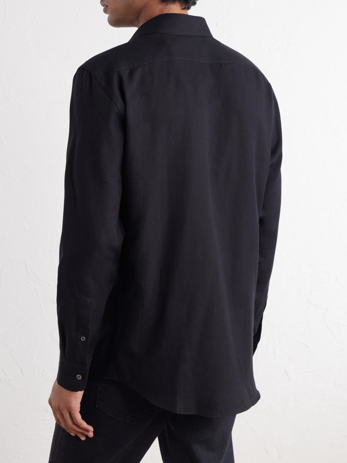 Cotton And Silk-Blend Twill Shirt