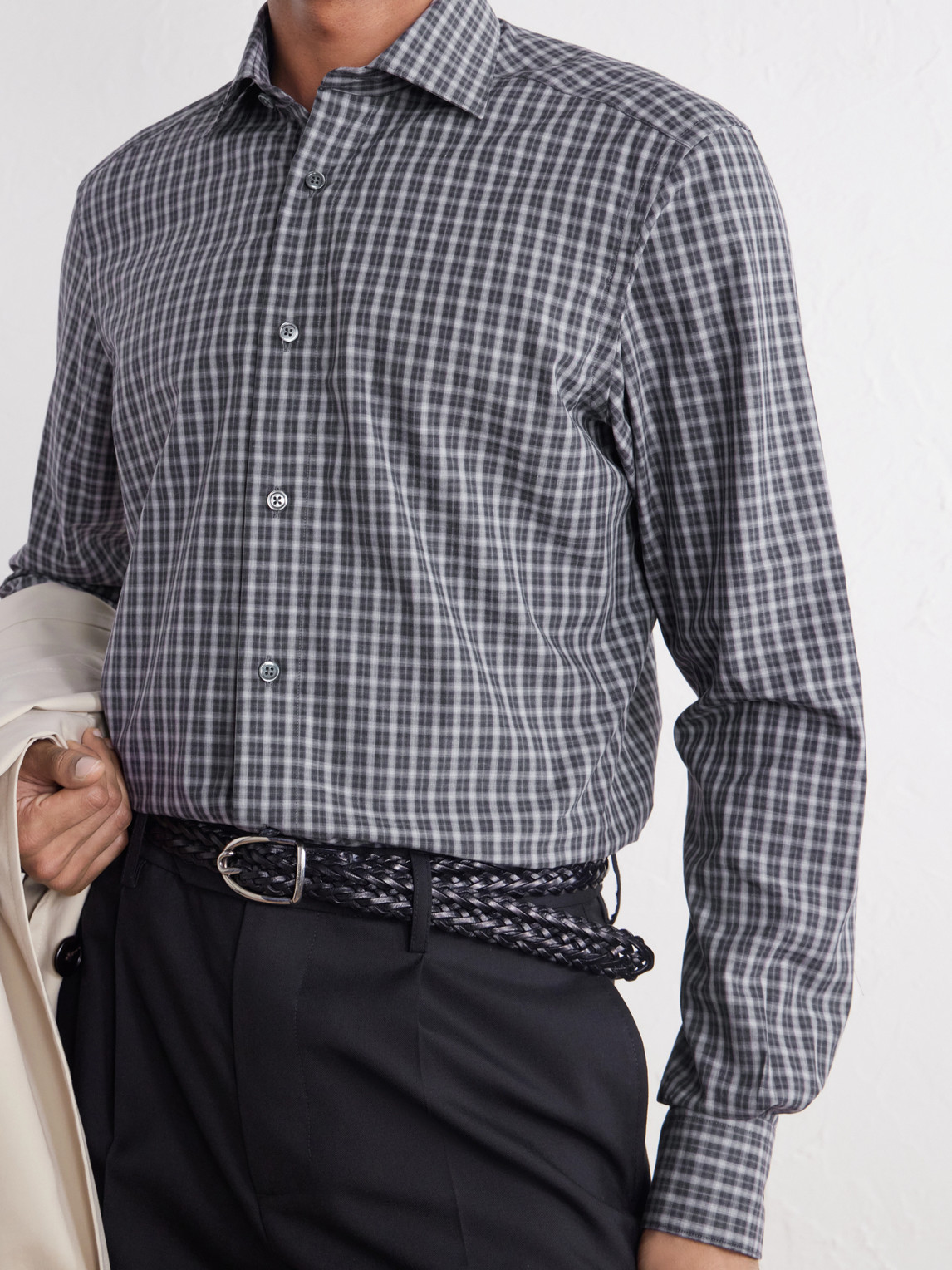Centoquaranta Checked Cotton-Twill Shirt