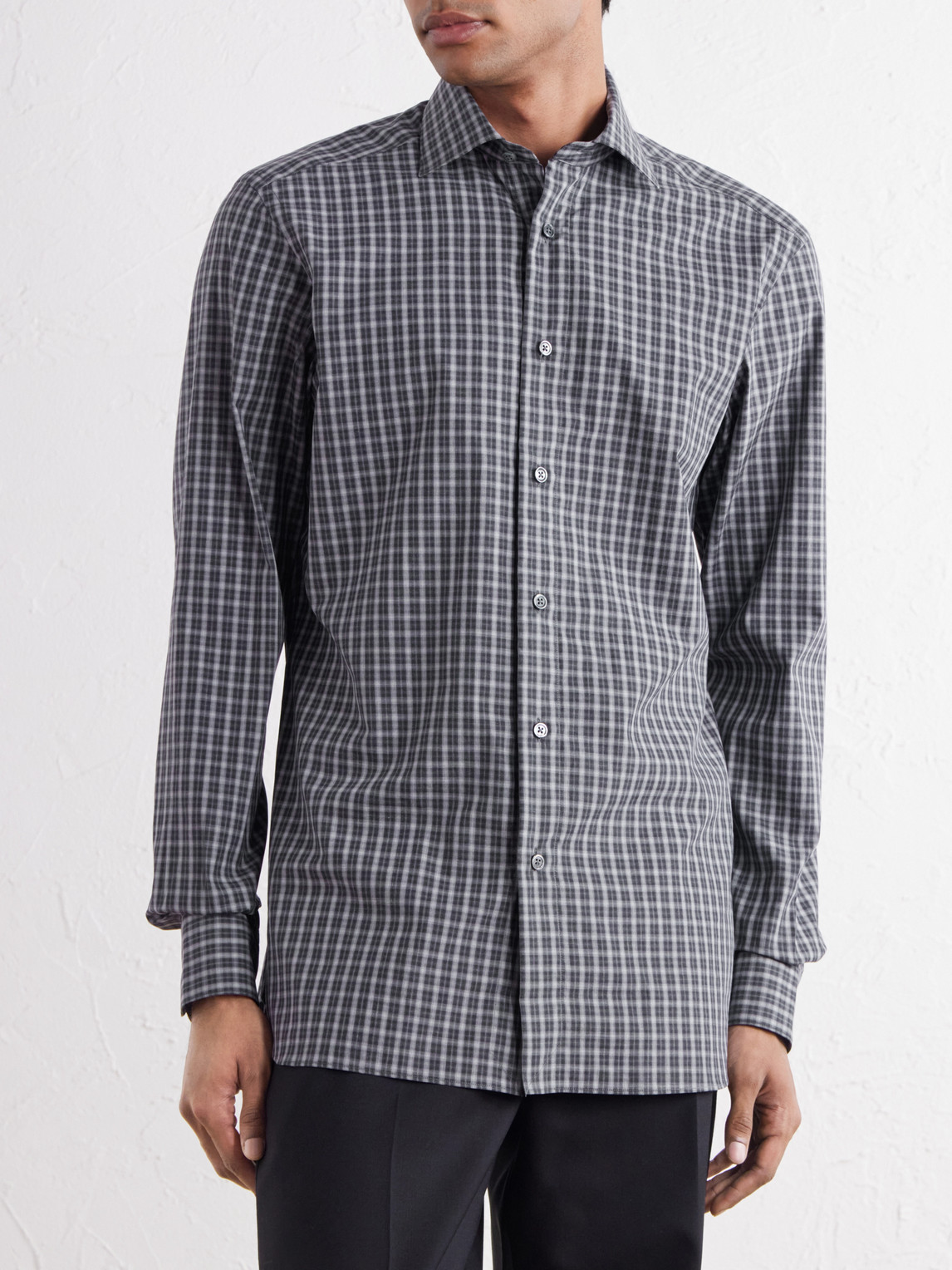 Centoquaranta Checked Cotton-Twill Shirt