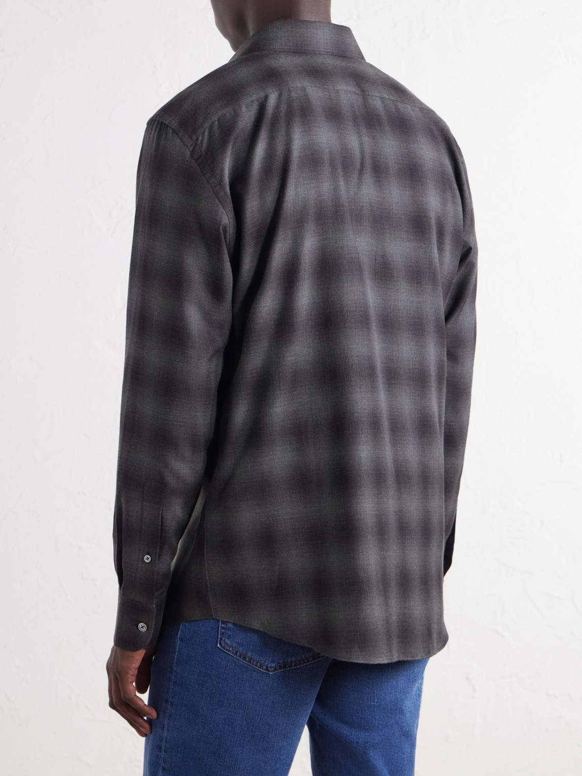 Checked Cotton And Cashmere-Blend Shirt