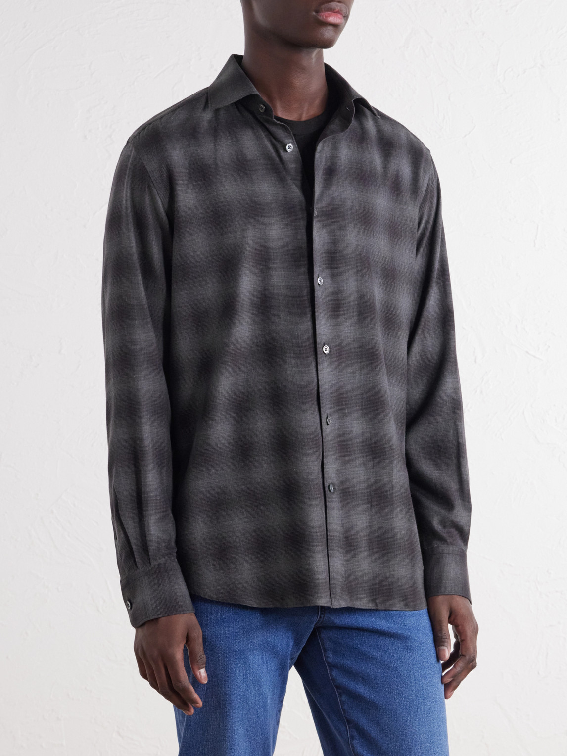 Checked Cotton And Cashmere-Blend Shirt